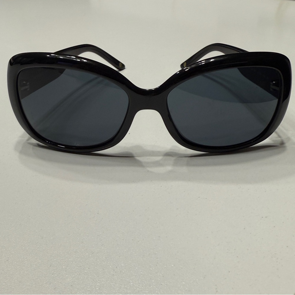 Versace Black Oversized Sunglasses with Glossy Finish